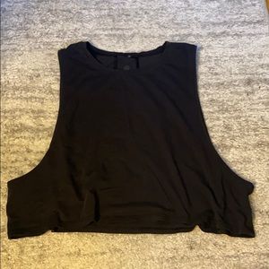 Black LULULEMON crop muscle tank